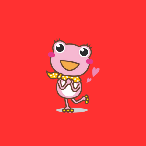 カエルキャラクター（ピンク）